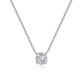 Klassische Halskette aus 925 Sterling Silber mit einem 1 Karat Moissanit Solitär Anhänger - 0.5 ct / Weißgold