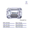 Emerald cut moissanite stone size chart showing dimensions from 0.5 to 5.0 carats - 0.5ct / Emerald Cut