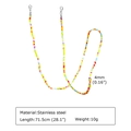 Detail of 71.5cm colorful beaded chain with stainless steel lobster clasps and 4mm beads - Colorful Seed Bead Chain (CM-089)