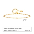 Detalle de la cadena de acero inoxidable chapada en oro IP de 2,5mm con cierre de mosquetón - Pulsera