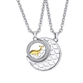 Zueinander passende Wal-Anhänger aus Kupfer mit Zirkonia und Puzzle-Sonne-Mond-Design - Wal Ozean Stil Anhänger Ohne Kette