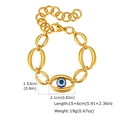Detailansicht der klobigen Goldkette mit blauem Evil Eye Anhänger und Karabinerverschluss - Gold Böser Blick Stil (BR-2880G)