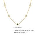 Detailed size map of gold star necklace with evil eye pendants and 45cm chain length - Star Style (NC-2013G03)