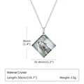 Collar de cristal cuadrado personalizado con foto y colgante de 36mm en cadena plata - Forma Cuadrada (02 Doble Cara)