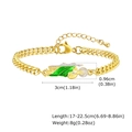 Detail showing dimensions of gold Saint Jude pendant and adjustable Cuban chain bracelet - Three-Color St. Jude Pendant Cuban Link Bracelet (PBR-218)