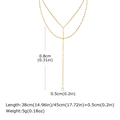 Detailweergave van de gouden dubbellaagse Y-vormige ketting met parels en afmetingen - Goud