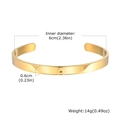 Tabella delle taglie dettagliata per bracciale rigido in acciaio dorato con lettera A - Stile Lettera A