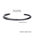 Detalle del brazalete Mobius con dimensiones de 6,37 cm de diámetro y 0,52 cm de anchura - Plata Vintage (Incrustación Negra)