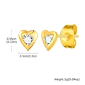 Elegante goudvergulde roestvrijstalen hartjes oorbellen met fonkelende zirkonia - Hart Strass Stijl (ES-615)