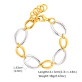 Details des massiven Edelstahl-Panzerarmbands mit gold- und silberfarbenen Gliedern - Gold Silber Gemischter Ovaler Gliederkette Stil (BR-2164GS)