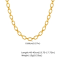 Détail de la chaîne en acier doré 18K montrant la largeur de 0,68 cm et la texture - Collier