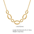 Detail van 18K vergulde roestvrijstalen ovale schakelketting met afmetingen en gewicht - Ketting 1 / Goud