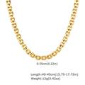 Dettaglio della collana dorata con maglie ad H, larghezza 0,55 cm e lunghezza 40-45 cm - Oro