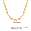 Detailed view of golden embossed link chain with 0.68cm width and 40-45cm length specs - Necklace