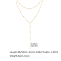 Détail du collier en Y double couche doré avec perles de 0,33cm et spécifications de taille - NC-1476G02 / Or