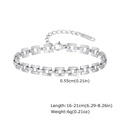 Detail showing the 0.55cm width and adjustable 16-21cm length of the steel chain bracelet - Thin Style (BR-1894S)
