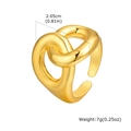 Vista dall'alto con dimensioni e peso dell'anello regolabile dorato a torsione - Oro
