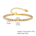 Tweekleurige goud en zilveren kralenarmband met een sprankelende hart-zirkonia - Goud & Zilver