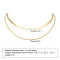 Especificaciones de tamaño para collar doble de oro, cadena plana 4mm y cuerda 2mm - Dorado