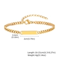 Goldenes Edelstahl-Panzerarmband mit rechteckiger ID-Platte von 0,4x2cm für Damen - Gold