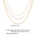 Vista dettagliata della collana a tre strati dorata con misure 38 cm, 42 cm e 46 cm - Oro