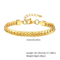 Pulsera de cadena cubana de acero inoxidable dorado con cierre de langosta y etiqueta - Estilo Clásico (BR-1231) / Ancho 6MM Longitud 16-19CM Ajustable / Dorado