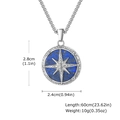 Men's stainless steel eight-pointed star necklace with lapis lazuli stone pendant - Lapis Lazuli Pendant Only (Without Chain)
