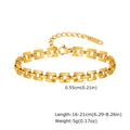 Golden stainless steel watchband link chain bracelet with K18 tag and lobster clasp - Thin Style (BR-1894G)