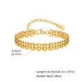 Polished golden stainless steel watchband link bracelet for women with 18K K18 engraving - Medium Style (BR-2576G01) / Gold