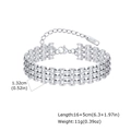 Silver wide mesh band chain bracelet in stainless steel with k18 tag and lobster clasp - Wide Style (BR-2576S02) / Steel