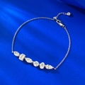 S925 sterling silver bracelet featuring multi-shape crystal stones and lobster clasp - 925 Silver / Silver
