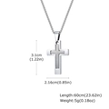 Collier pendentif croix en acier inoxydable poli pour homme avec chaîne de 60 cm - Pendentif Seul (Sans Chaîne) PN2100 / Acier