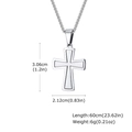 Collier avec pendentif croix pour homme en acier inoxydable argenté avec détails - Pendentif Seul (Sans Chaîne) PN2102