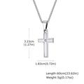 Collier avec pendentif croix pour homme en acier brossé avec pierre incrustée - Pendentif Seul (Sans Chaîne) PN2107