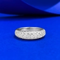 Classic S925 sterling silver eternity ring with sparkling multi-layer pavé cubic zirconia - US 5 / White Rhinestone Style (R1592)