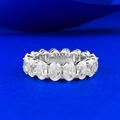 Elegante S925 zilveren eternity ring met ovaal geslepen zirkonia in een klassieke zetting - US 5 / Zilver (R1586)