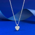 Elegant S925 silver necklace featuring a heart-shaped pendant with a sparkling zircon stone - 925 Silver / Silver