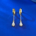 Elegante S925 zilveren druppeloorbellen met goudlaagje en lange ketting kwastjes - 925 zilver / Goud