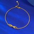 S925 silver golden Vajra bracelet featuring fine engravings and sparkling micro diamonds - Golden Vajra Bracelet (B158) / 925 Silver