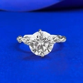 Anello classico in argento S925 con zircone da 9mm e fascia intrecciata da donna - US 5 / Argento