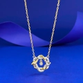 Two-tone S925 silver snake necklace with compass design and round zircon pendant - Snake Rotating Design (N500) / 925 Silver