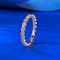 Elegante roségouden honingraat ring met sprankelende zeshoekige diamanten - US 5 / Roségoud