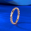 Elegant rose gold honeycomb ring with hexagonal pattern and cubic zirconia stones - US 5 / Rose Gold