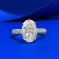 Elegant S925 sterling silver ring with oval ice cut diamond and classic four-prong setting - US 5 / White (R1482)