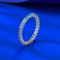 S925 sterling zilveren bohemien eeuwigheidsring met lavendel gradiënt edelstenen in klauwzetting - US 5 / Blauw Gradiënt