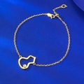 Minimalist S925 silver gold-plated gourd bracelet with hollow design on blue background - Gold Gourd Bracelet / Adjustable Pull-out