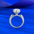 Anello di lusso in argento sterling S925 con diamante da 2,5 carati e sei griffe - US 5 / Argento