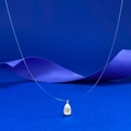 Minimalistische S925 Silberhalskette mit unsichtbarer Schnur und birnenförmigem Stein - Wassertropfen-Stil (5807618781682) / 925er Silber