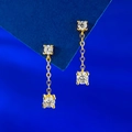 Elegante S925 Silber Quastenohrringe mit funkelnden Zirkonia und hochwertiger Goldbeschichtung - 925er Silber / Gold