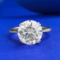 Klassischer Silberring mit 10mm Zirkonia im Eiskristallschliff und eleganter Vierkrallen-Fassung - US 5 / Silber